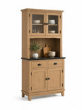 Holzschrank mit Glas- und Holztüren 200x100x40 cm
