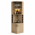 Eck-Küchenschrank mit Regal und Weingestell aus Holz 180x50x50 cm