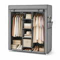 Stoffkleiderschrank Grau Metallrahmen 175x45x170 cm