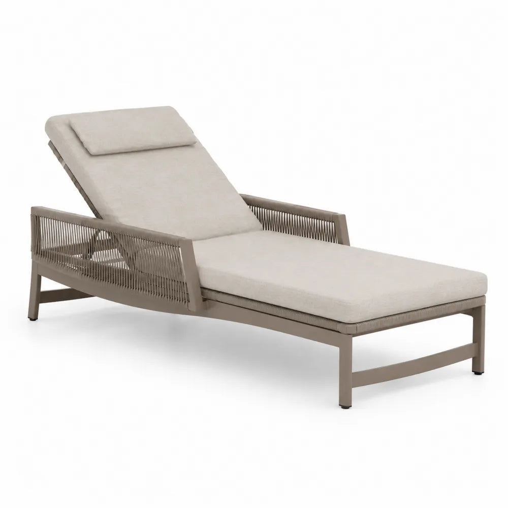 Gartenliege Aluminium Beige mit Polyester