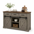 Sideboard aus Holz mit Schiebetüren Grau 150x40x85cm