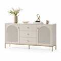 Sideboard mit Türen und Schubladen - MDF - Cremeweiß - 150 cm x 40 cm x 80 cm