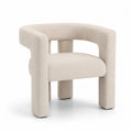 Sessel Holzrahmen Polyester Beige 70x60x75cm