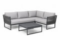 Aluminium Ecksofa Set mit Polyesterkissen Grau